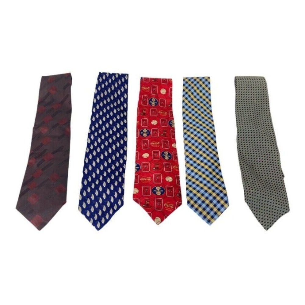 Lot of 5 neck ties mixed Brands And Colors Variety A1
